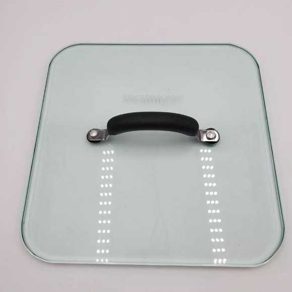 Technique replacement square glass lid 9x9” x 3/8” thick with insulated handle - Picture 2 of 2